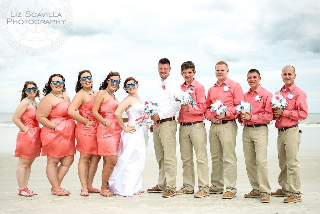 Pink and Teal Wedding Party