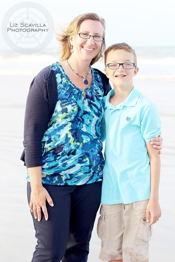 Mother son photo at the beach