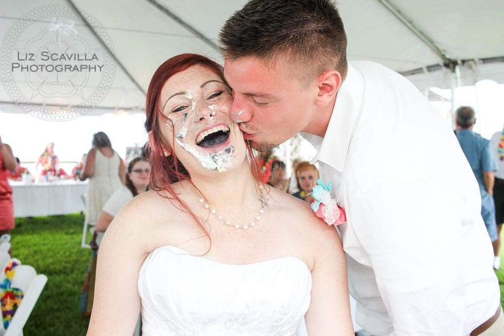 Kissing After Wedding Cake