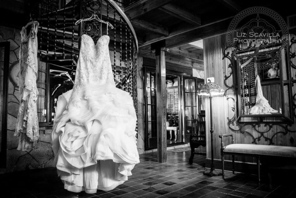 Black & White Wedding Dress Hanging