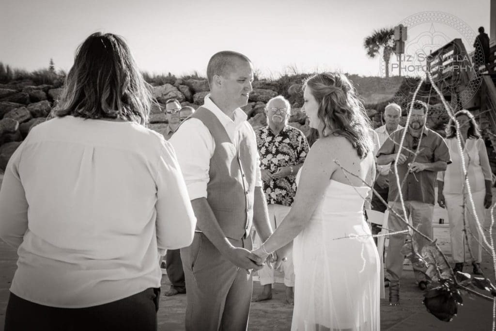 Black & White Beach Ceremony