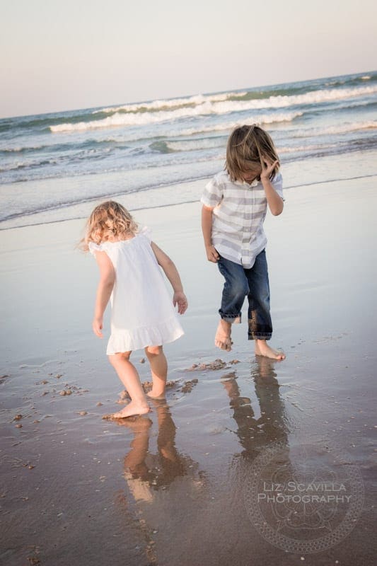 Brother and Sister on Beach