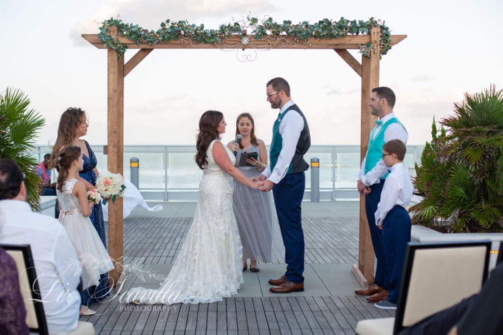 Daytona Beach wedding ceremony bride and groom Hard Rock Hotel