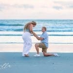 sunrise beach proposal daytona beach soft lighting