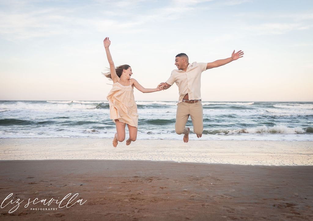 engagement session beach Ormond Beach couple portrait