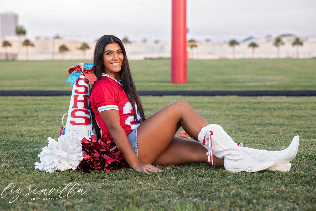 high school senior portrait cheer uniform Florida