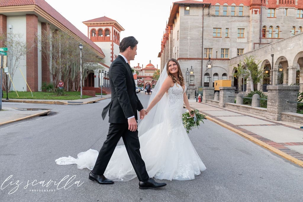 romantic Florida wedding couple portrait golden hour
