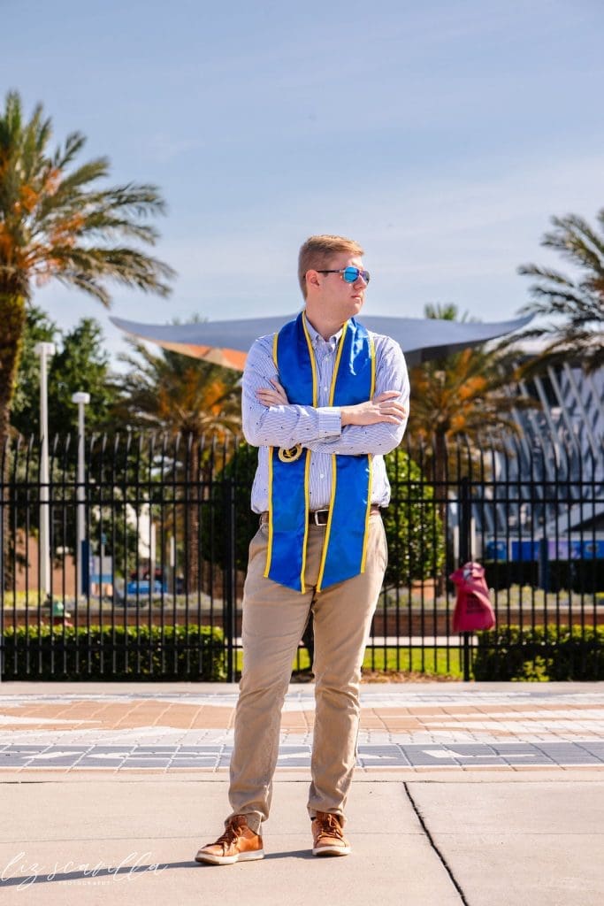 senior portrait embry riddle daytona beach sunglasses